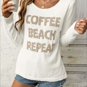 Women's White Graphic Sweater